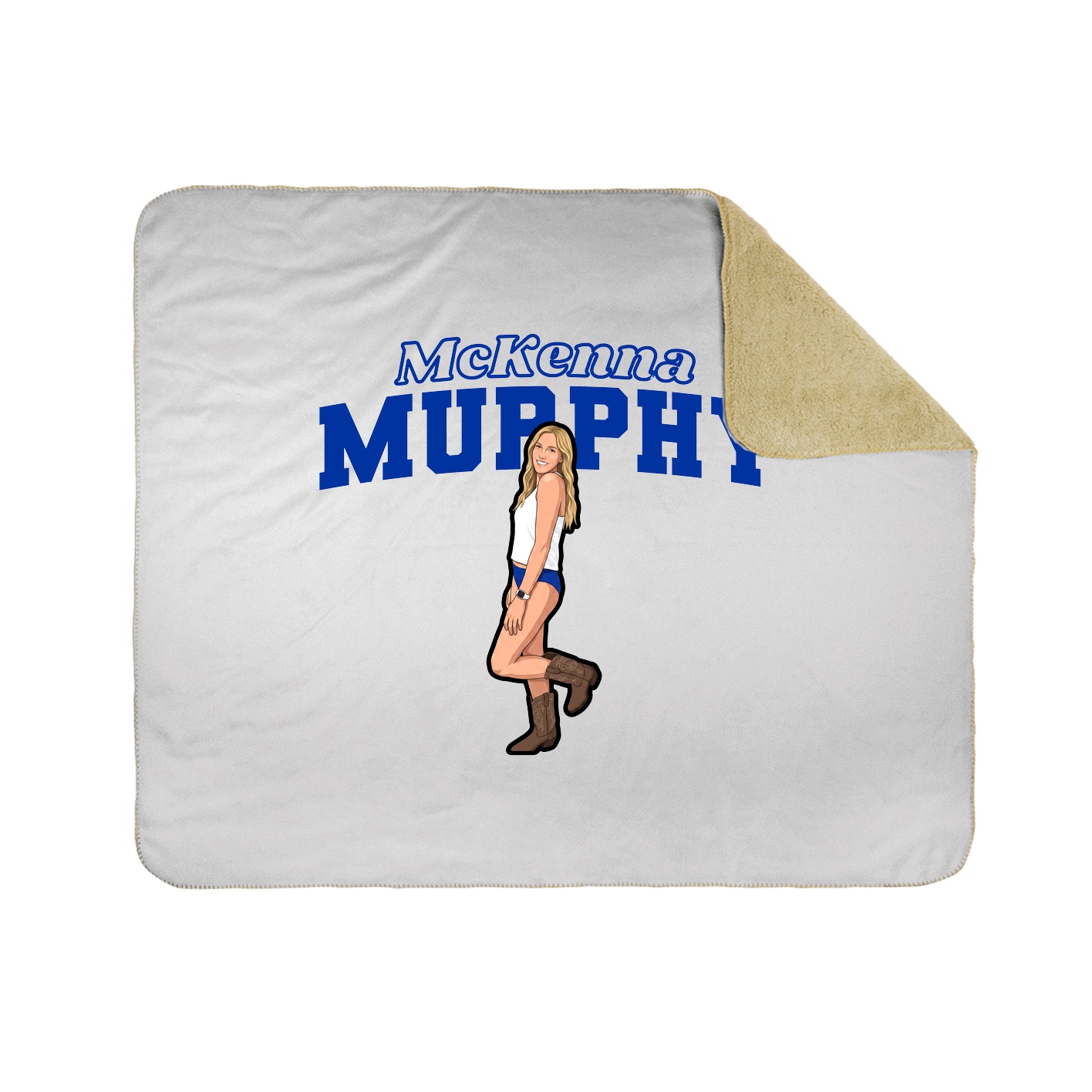 Throw Blanket — Name Arch in White