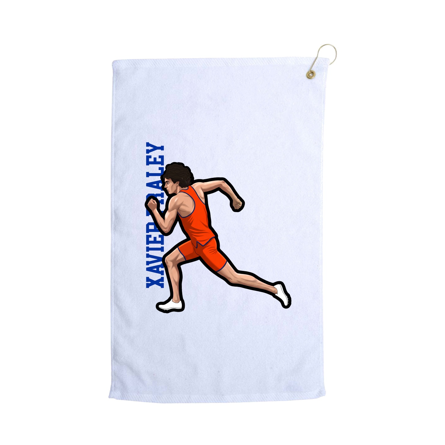 Golf Towel — Name Vertical in White