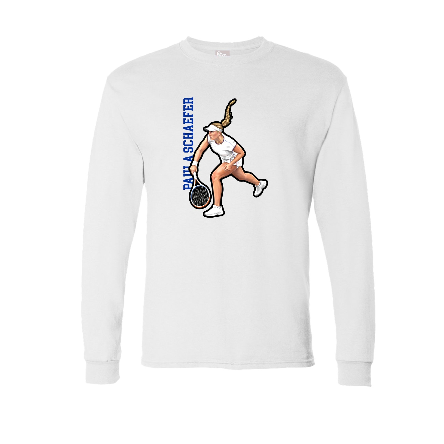 Long Sleeve Tee — Name Vertical in White