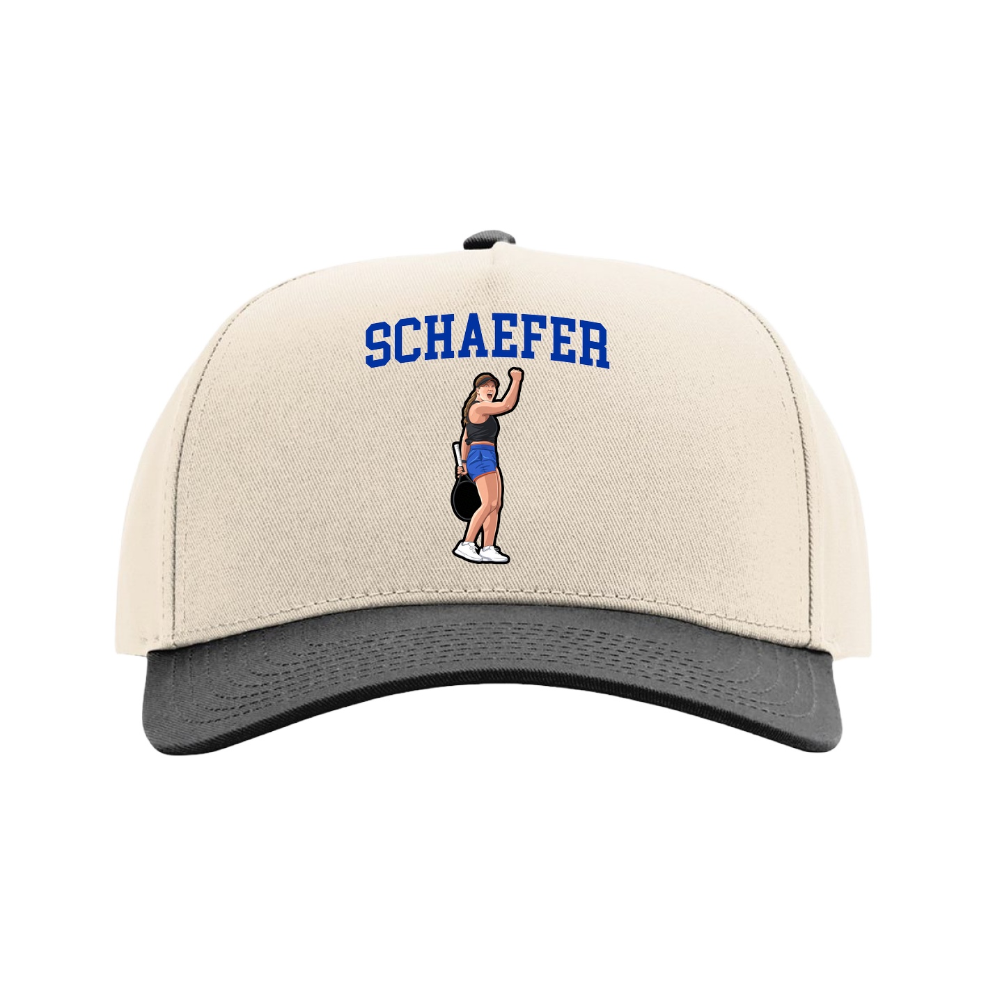Full Fabric Five-Panel Champ Cap — Shirsey in Cream/Black