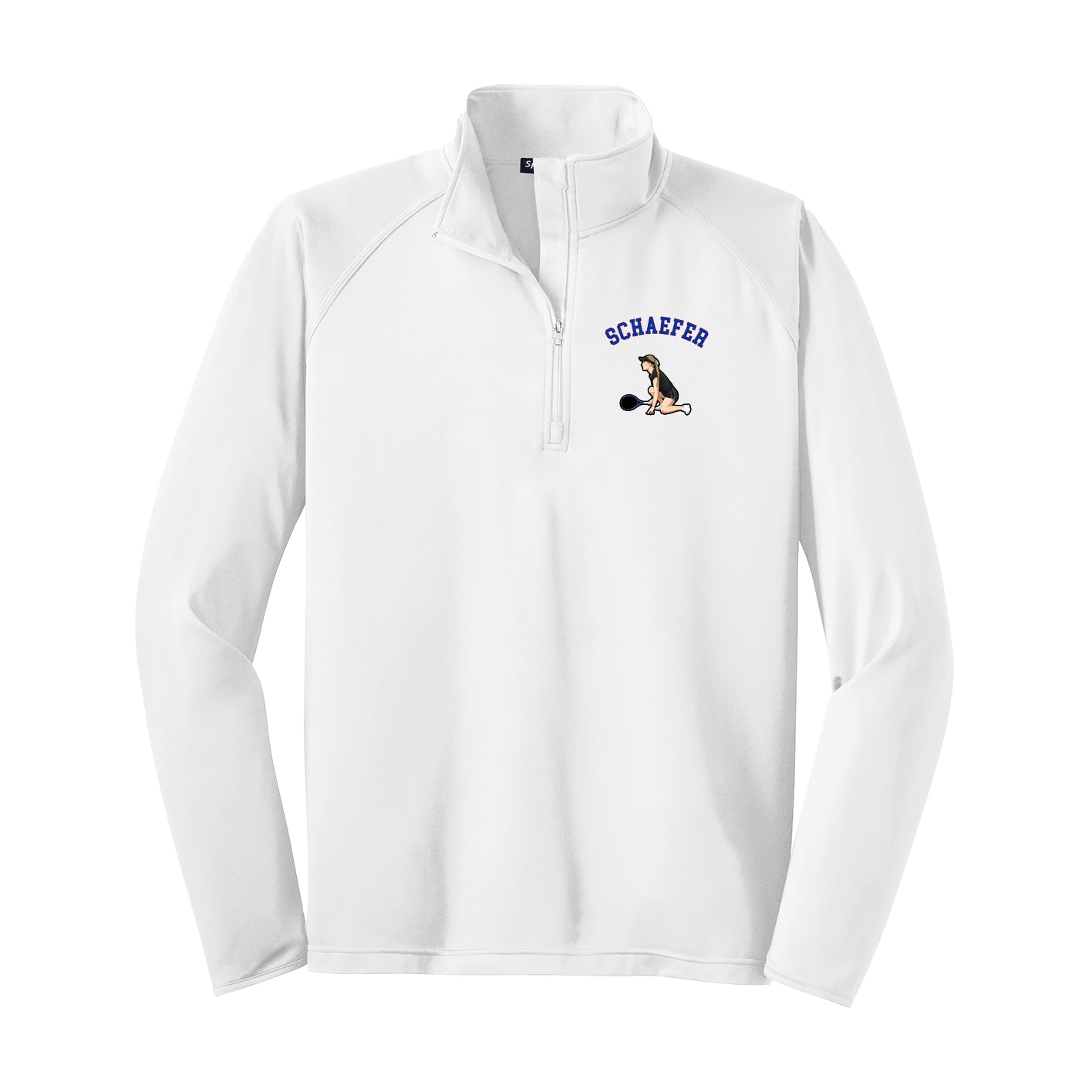 Q-Zip Pullover — Shirsey Arch in White
