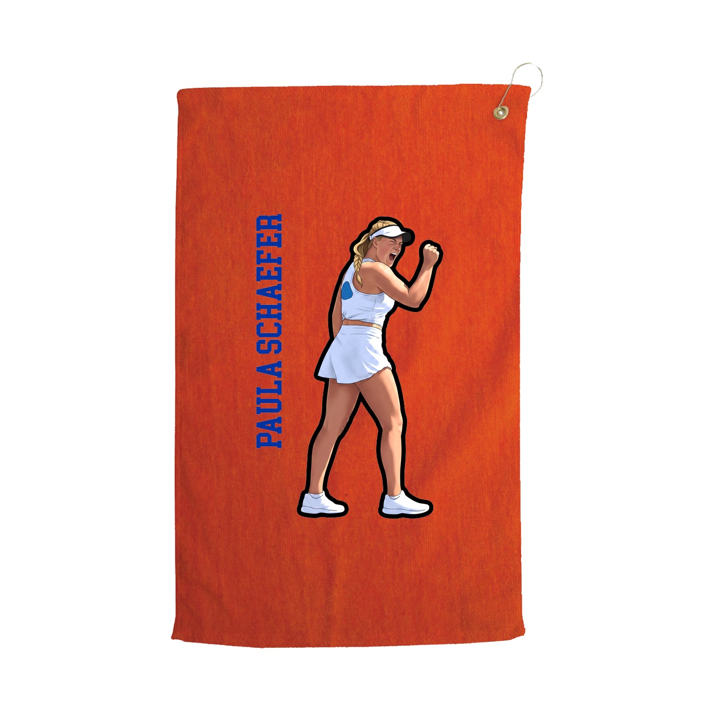 Golf Towel — Name Vertical in Orange