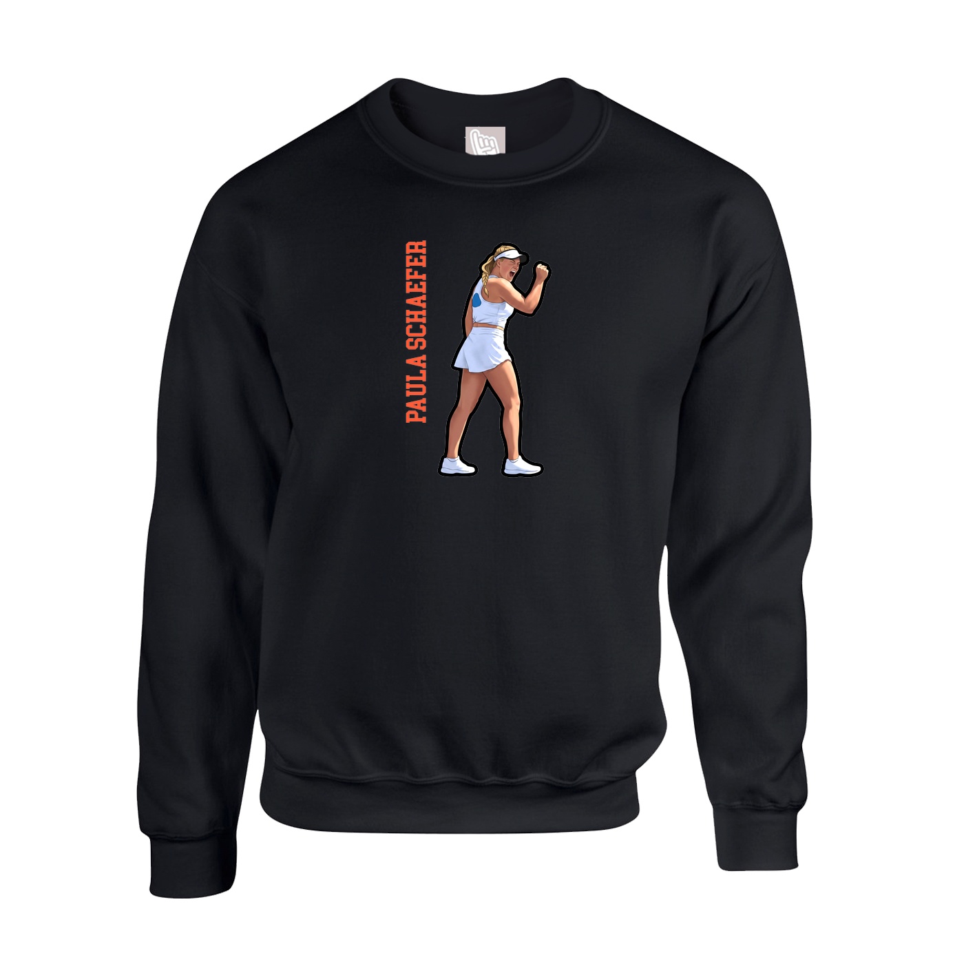 Fleece Crew — Name Vertical in Black