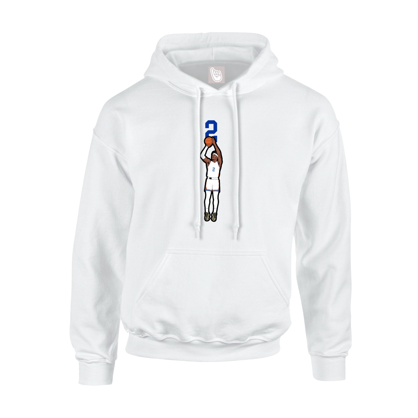 Youth Hoodie — Number Top in White
