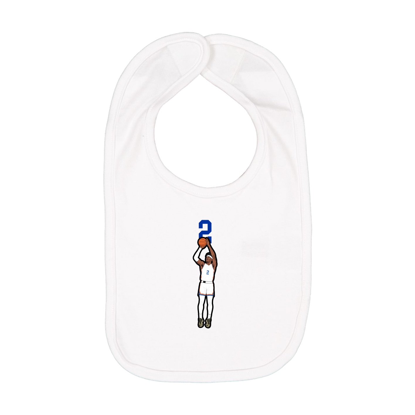 Infant Bib — Number Top in White
