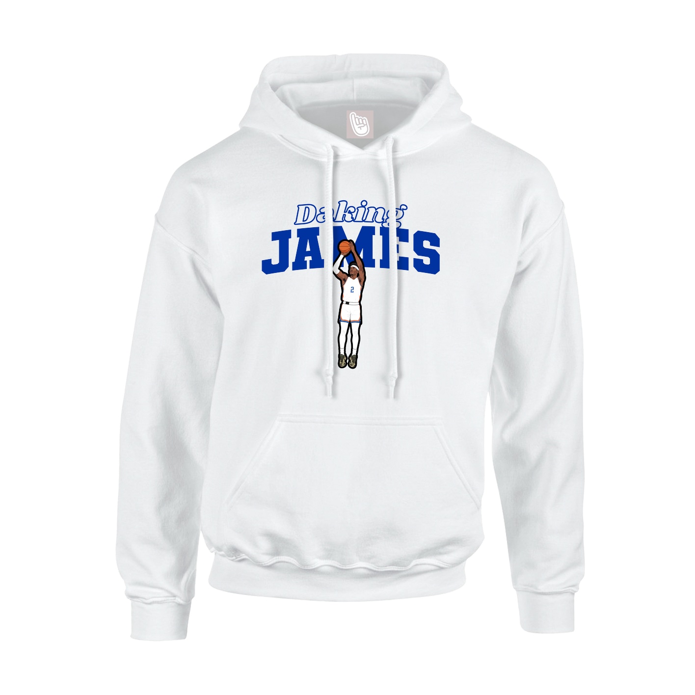 Youth Hoodie — Name Arch in White