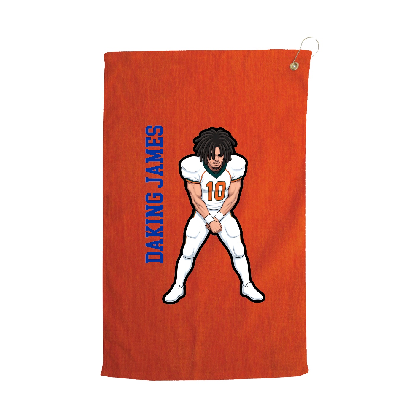 Golf Towel — Name Vertical in Orange