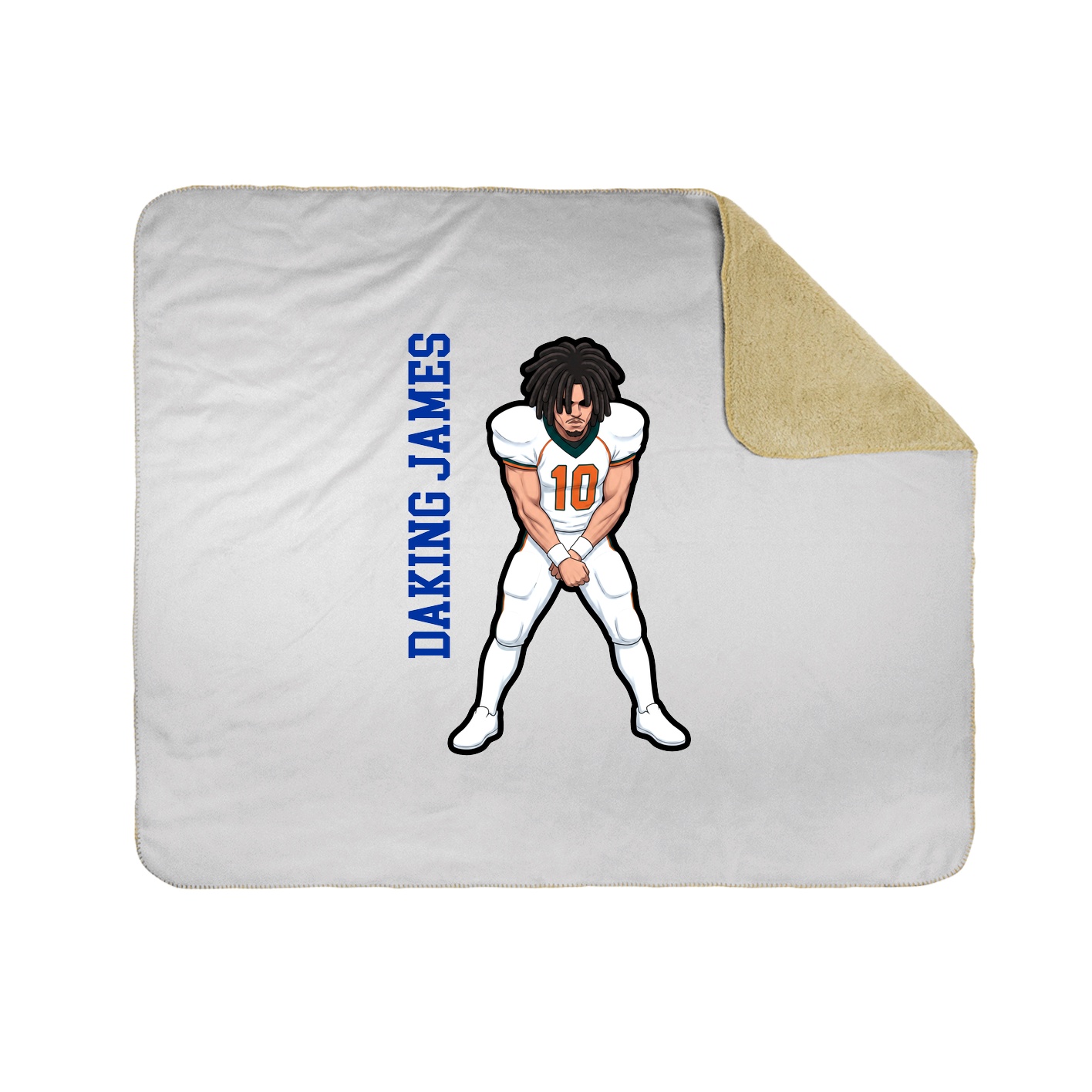 Throw Blanket — Name Vertical in White