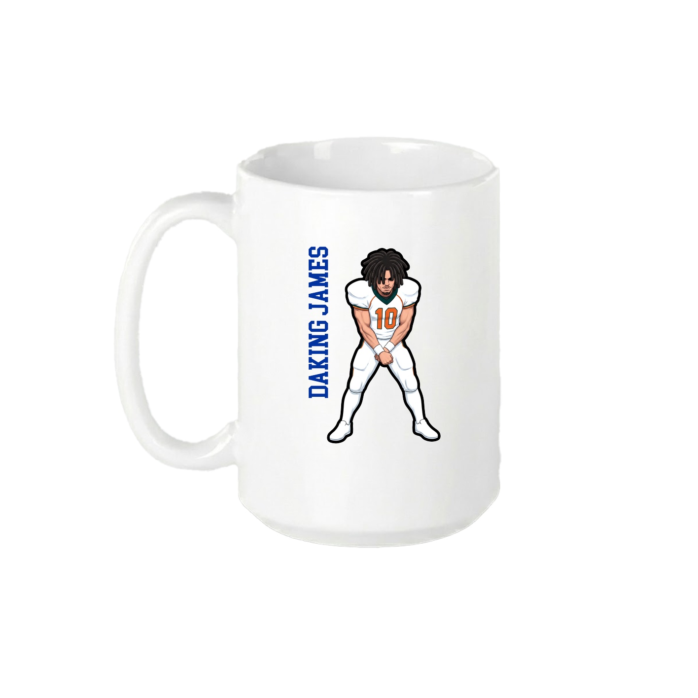 15oz Coffee Mug — Name Vertical in White