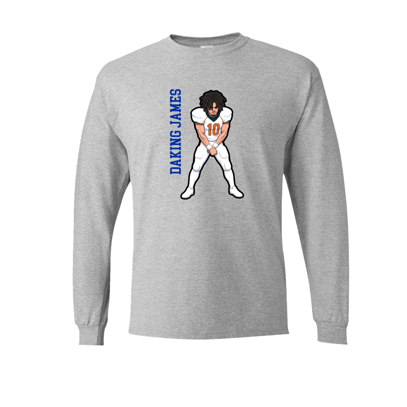 Long Sleeve Tee — Name Vertical in Grey