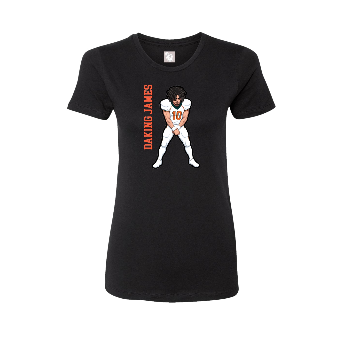 Womens Tee — Name Vertical in Black