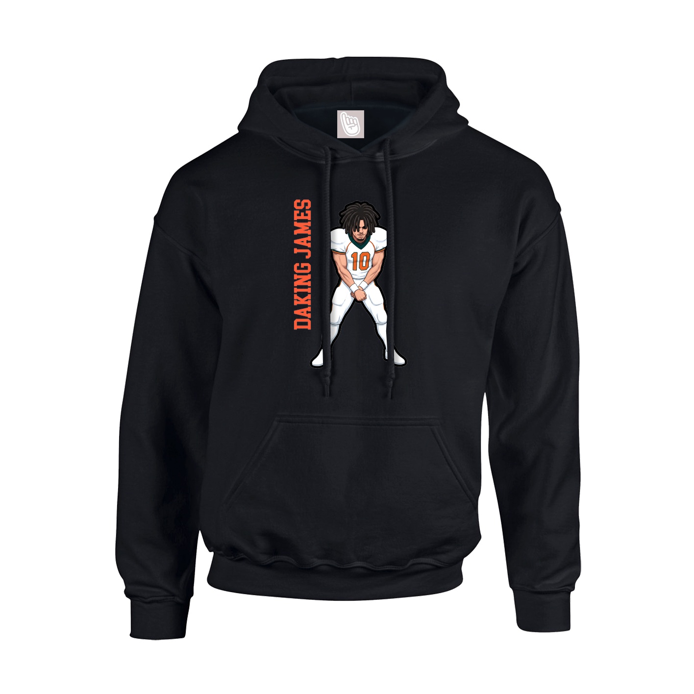 Youth Hoodie — Name Vertical in Black