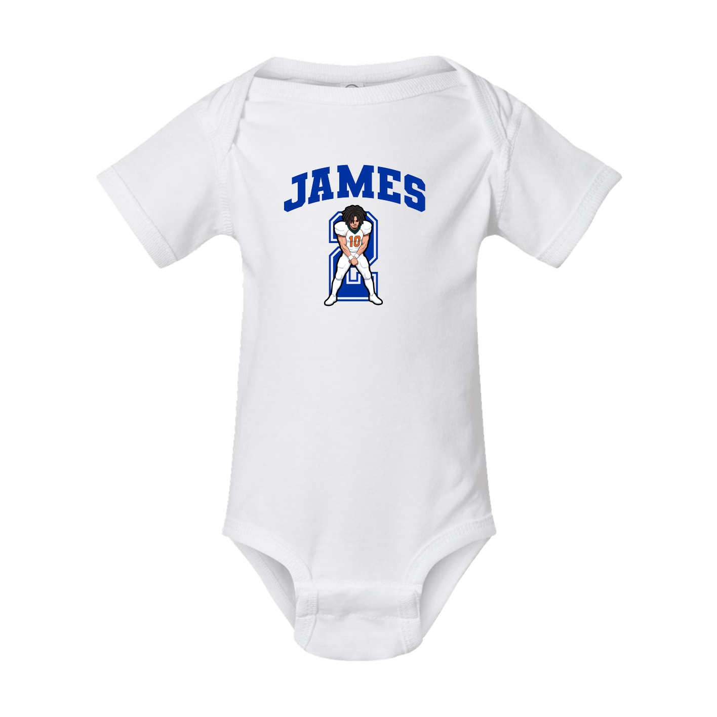 Baby Onesie — Number in White