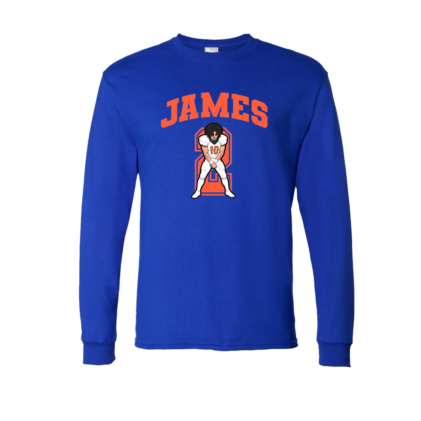 Long Sleeve Tee — Number in Royal