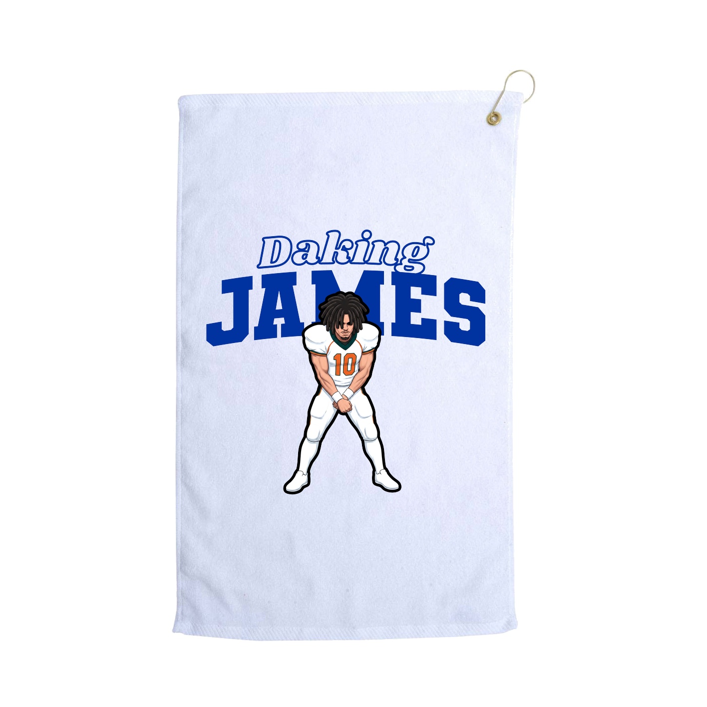 Golf Towel — Name Arch in White