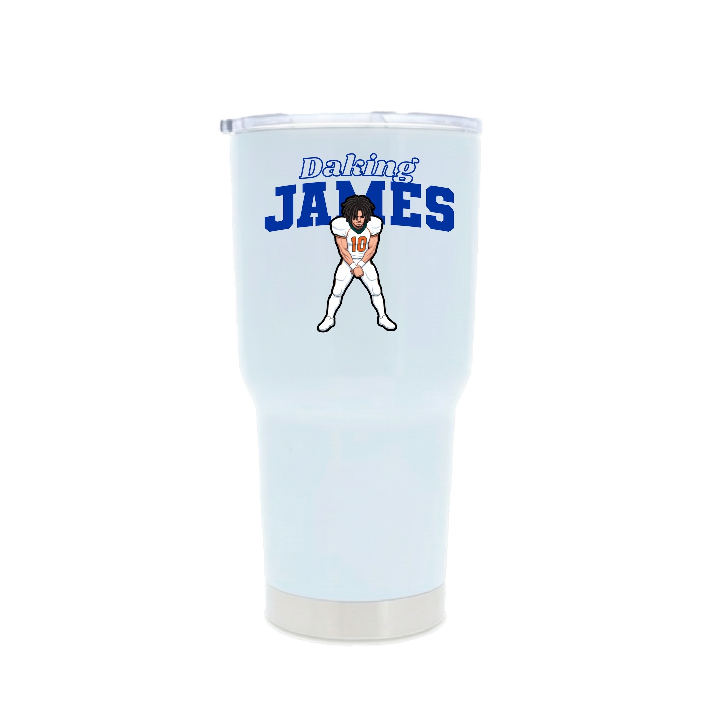 30oz Stainless Steel Tumbler — Name Arch in White