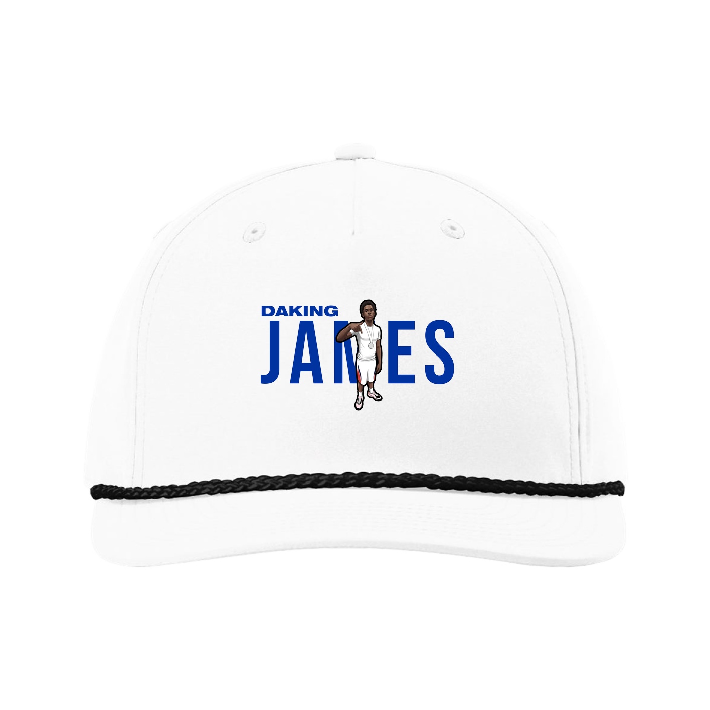 Five-Panel Classic Rope Cap — Player Name in White