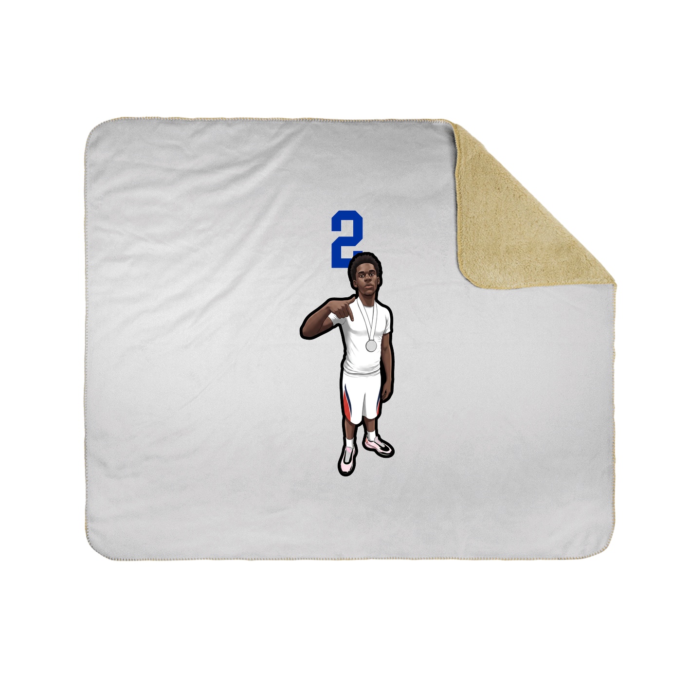 Throw Blanket — Number Top in White