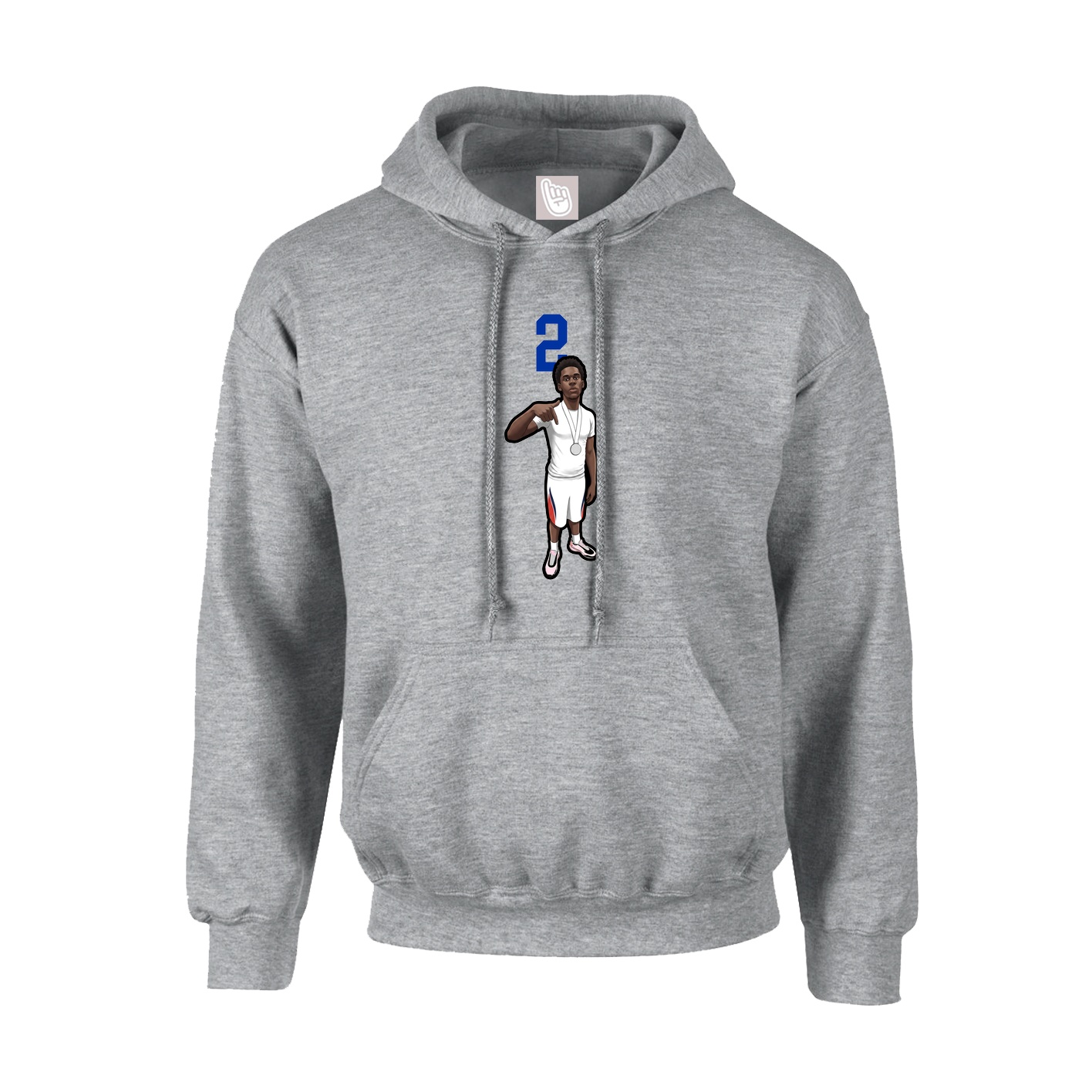 Hoodie — Number Top in Grey