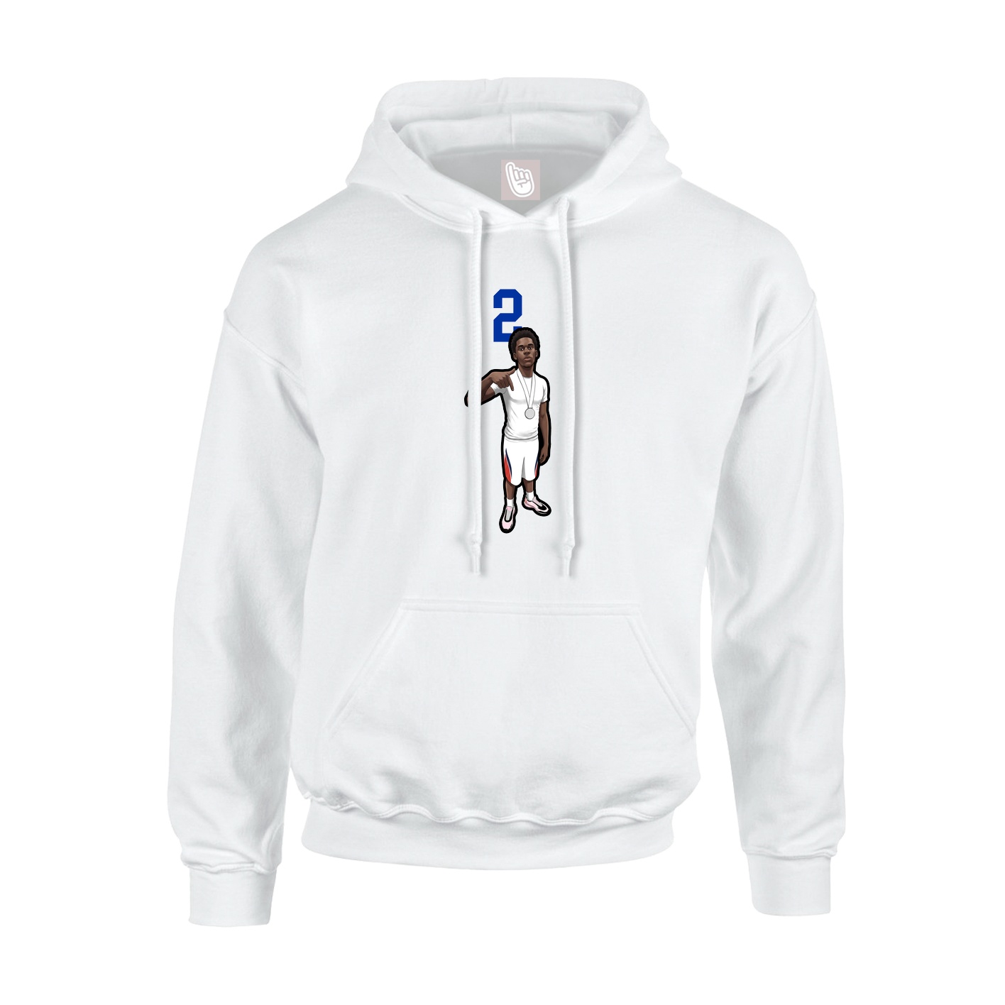 Hoodie — Number Top in White