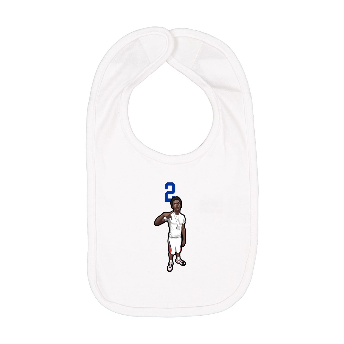 Infant Bib — Number Top in White
