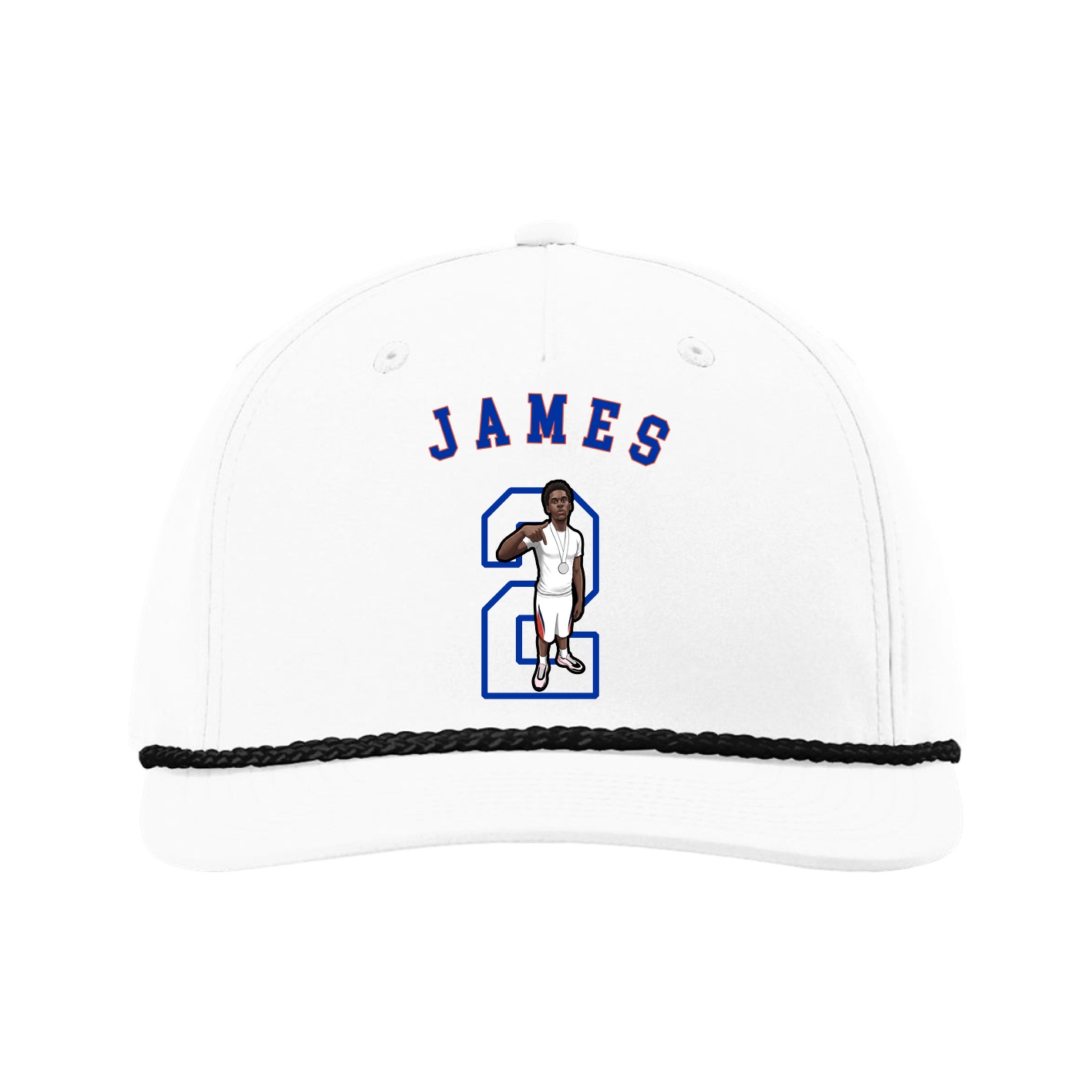 Five-Panel Classic Rope Cap — Shirsey Arch in White
