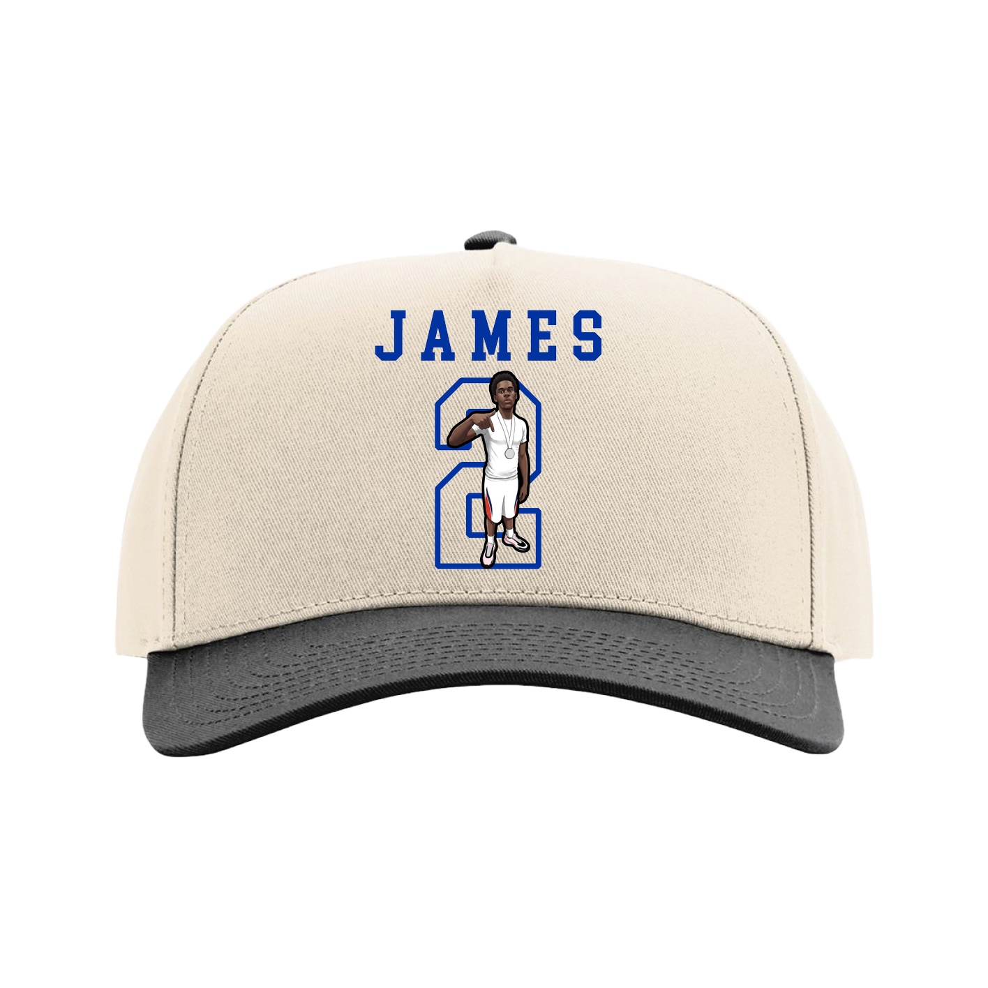 Full Fabric Five-Panel Champ Cap — Shirsey in Cream/Black