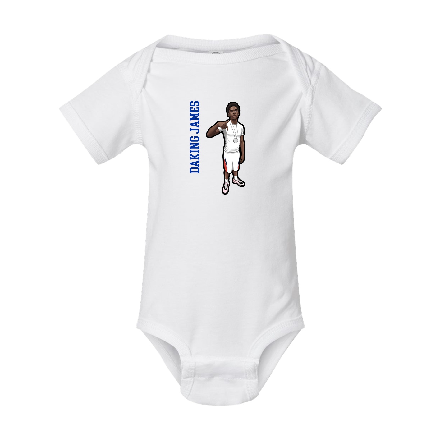 Baby Onesie — Name Vertical in White