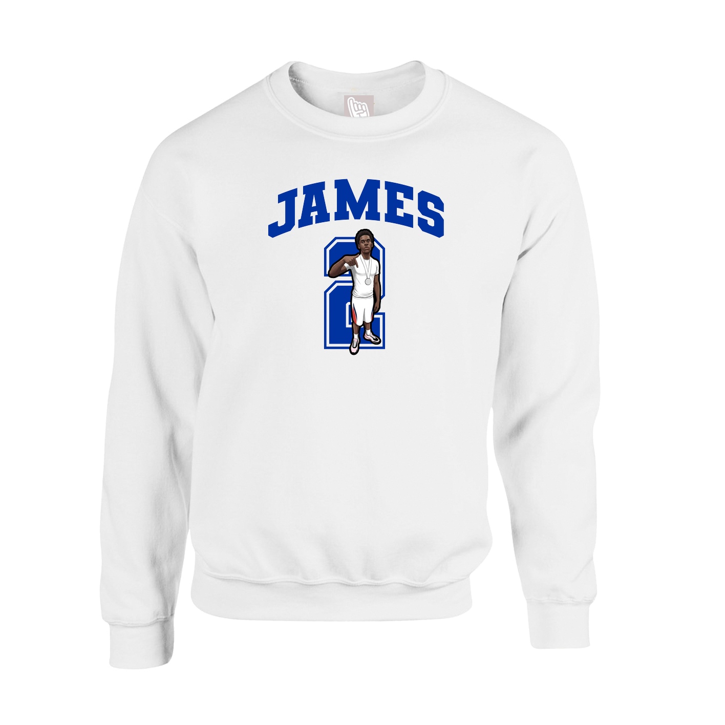 Fleece Crew — Number in White
