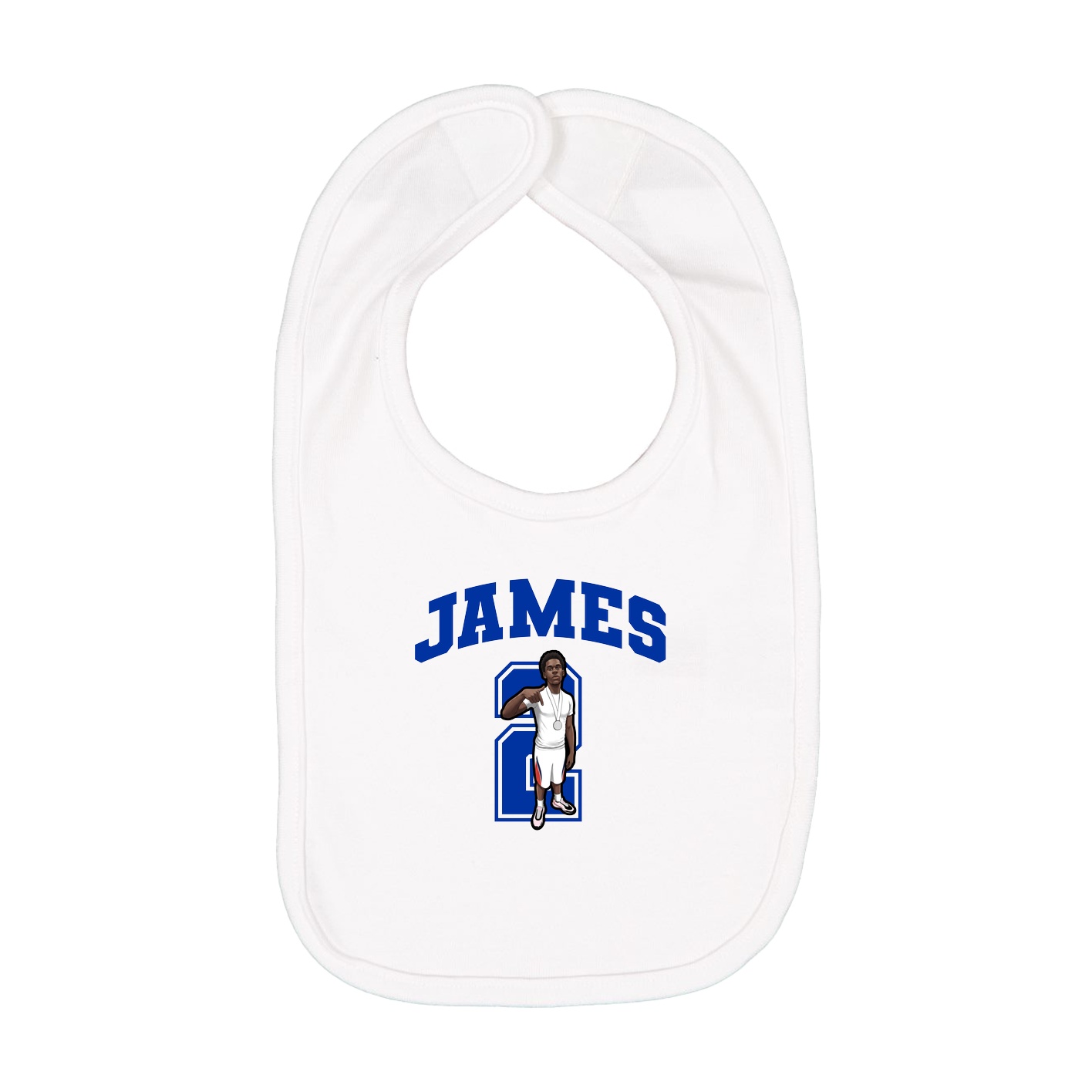 Infant Bib — Number in White