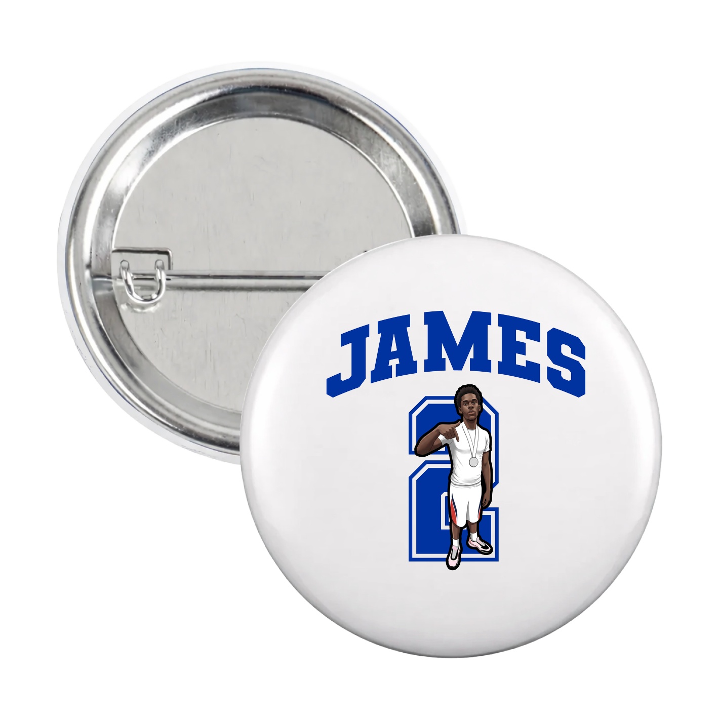 Game Day Button — Number in White