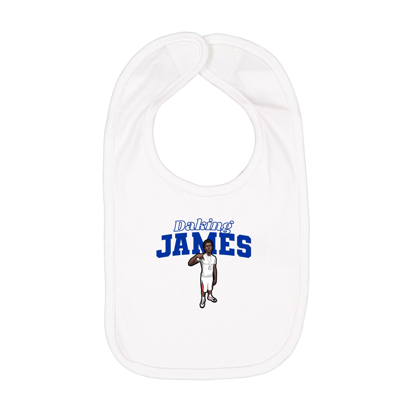 Infant Bib — Name Arch in White