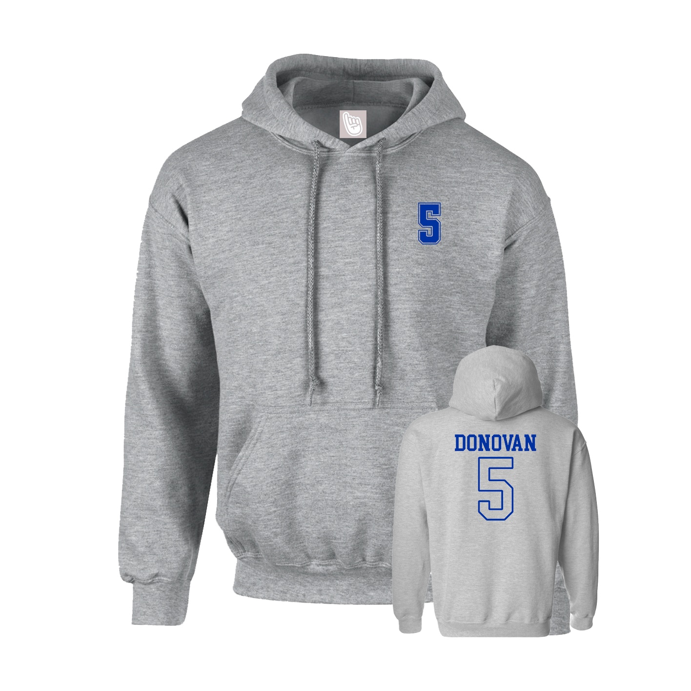 Youth Hoodie — Chest Back in Grey