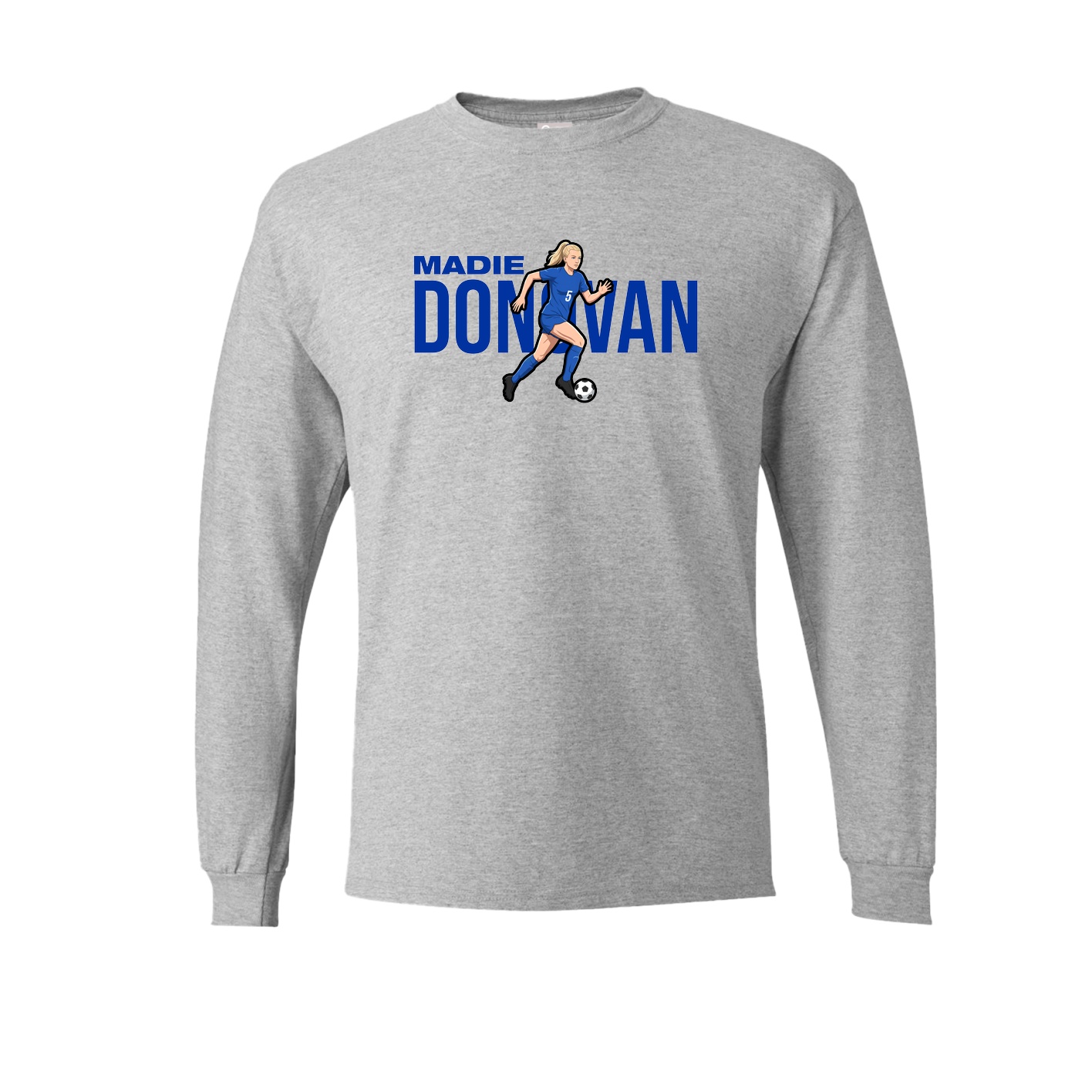 Long Sleeve Tee — Player Name in Grey
