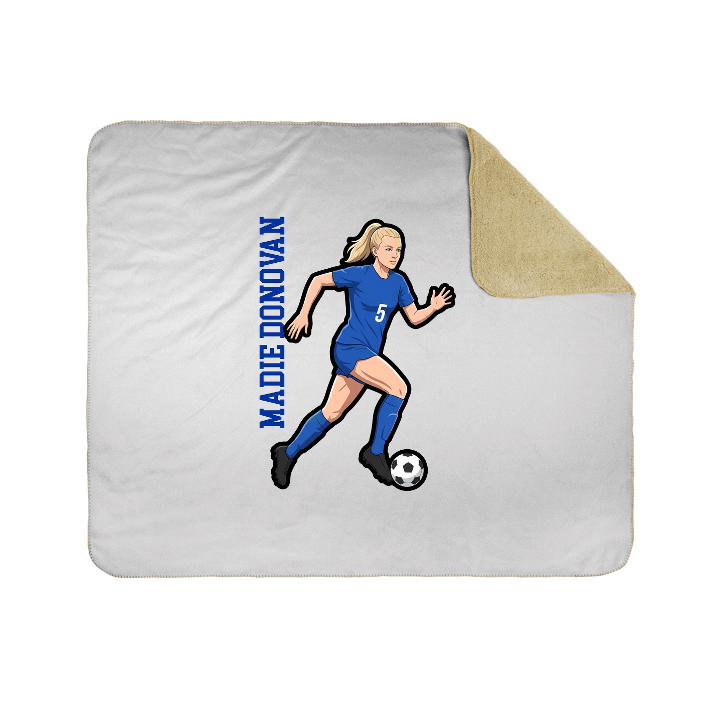 Throw Blanket — Name Vertical in White