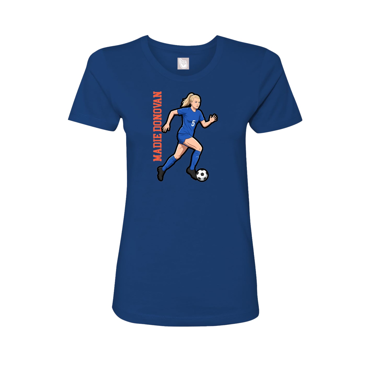 Womens Tee — Name Vertical in Royal