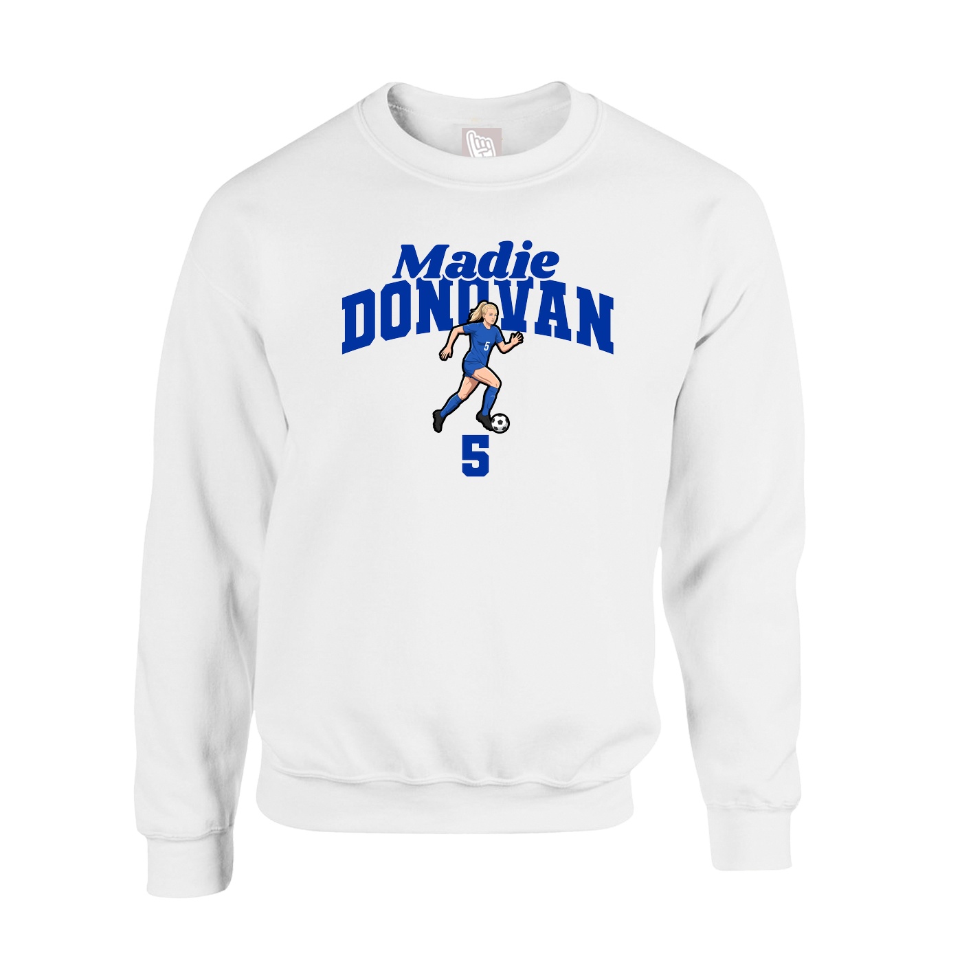 Fleece Crew — Signature Arch in White