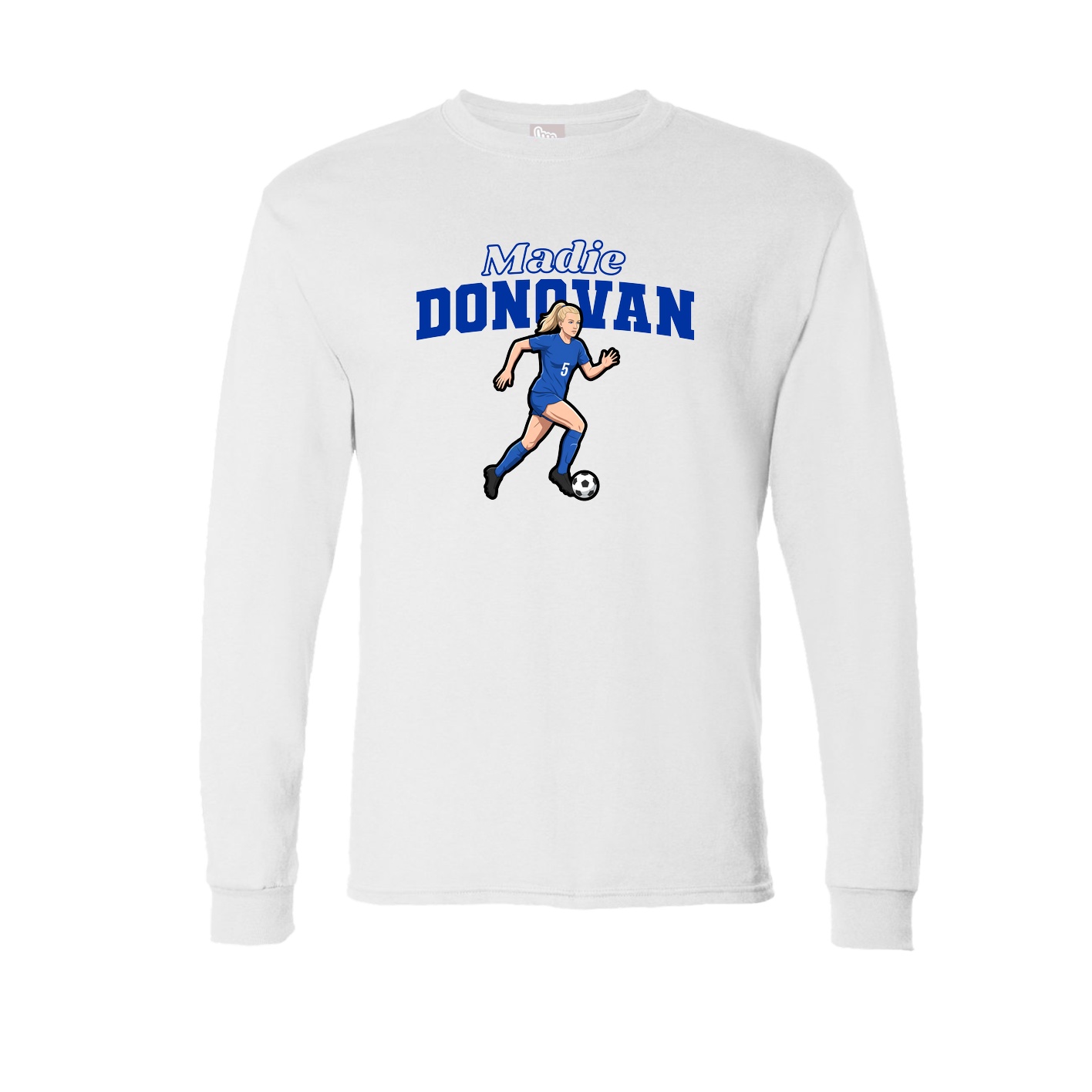 Long Sleeve Tee — Name Arch in White