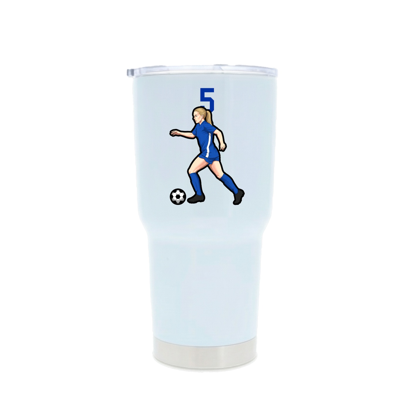30oz Stainless Steel Tumbler — Number Top in White