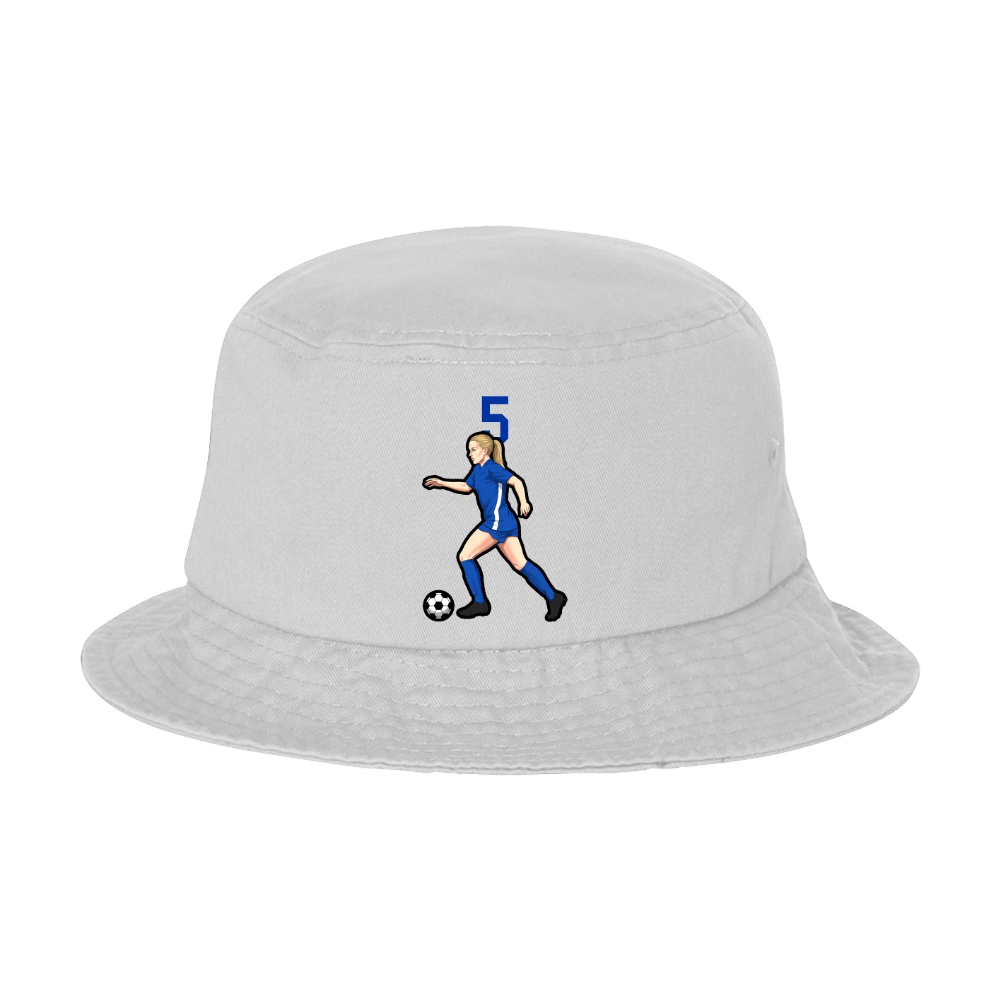 Bucket Cap — Number Top in White