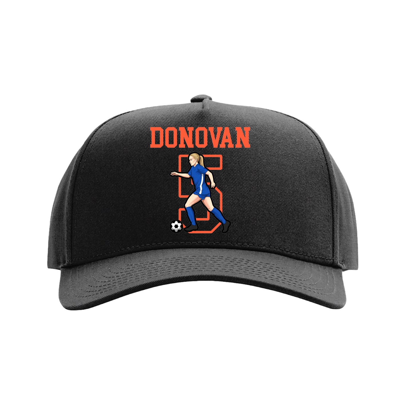 Full Fabric Five-Panel Champ Cap — Shirsey in Black