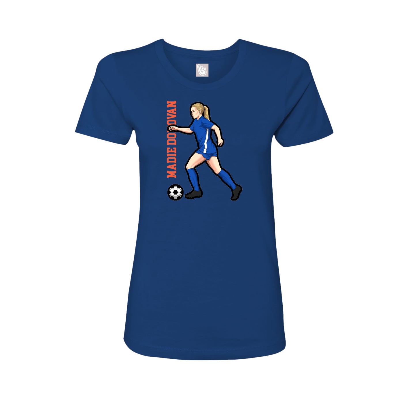 Womens Tee — Name Vertical in Royal