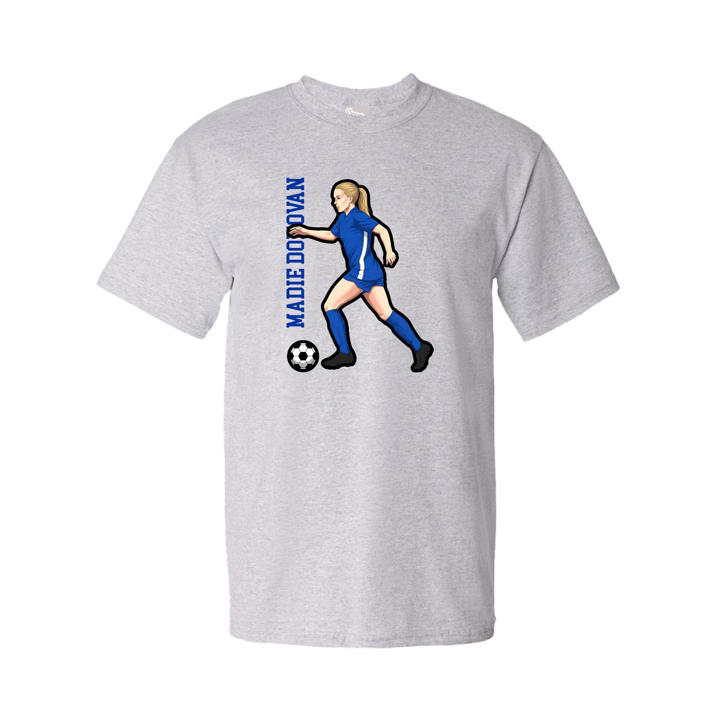 Youth Tee — Name Vertical in Grey