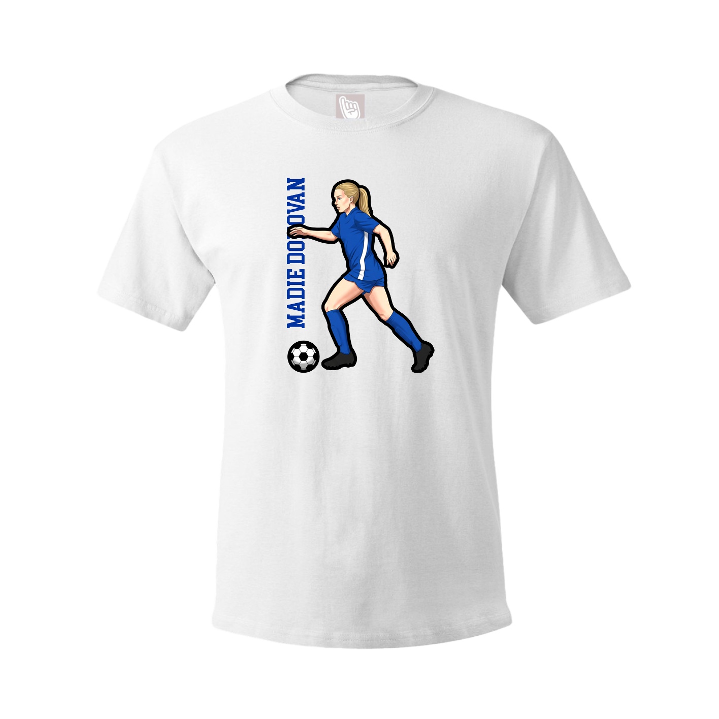 Youth Tee — Name Vertical in White