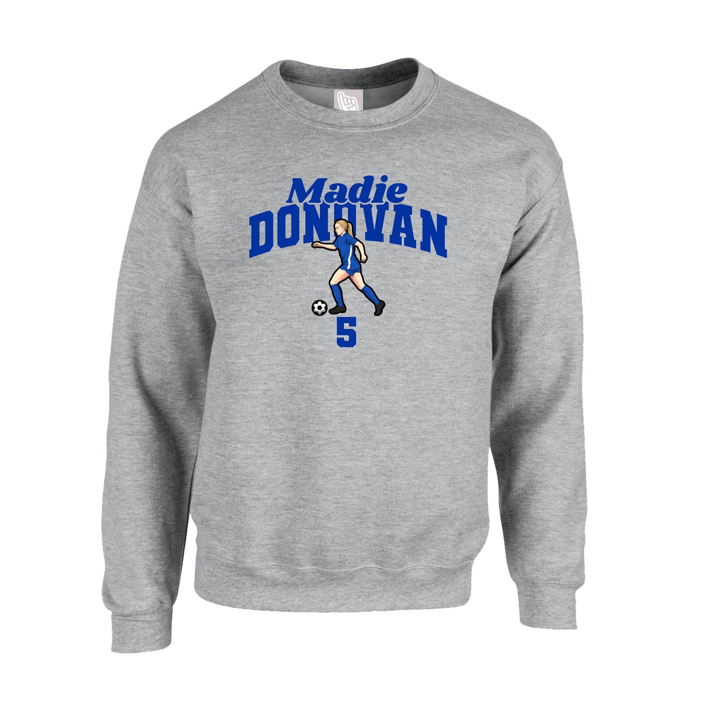 Fleece Crew — Signature Arch in Grey