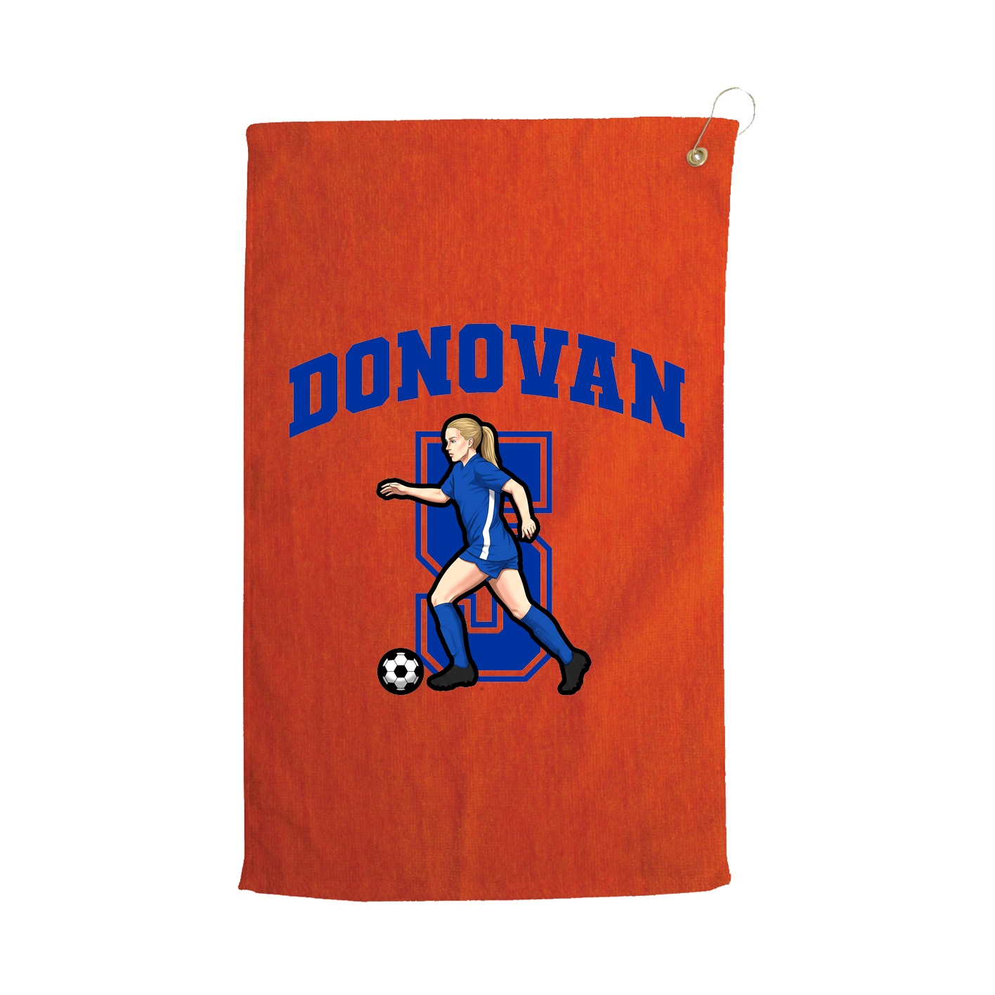 Golf Towel — Number in Orange