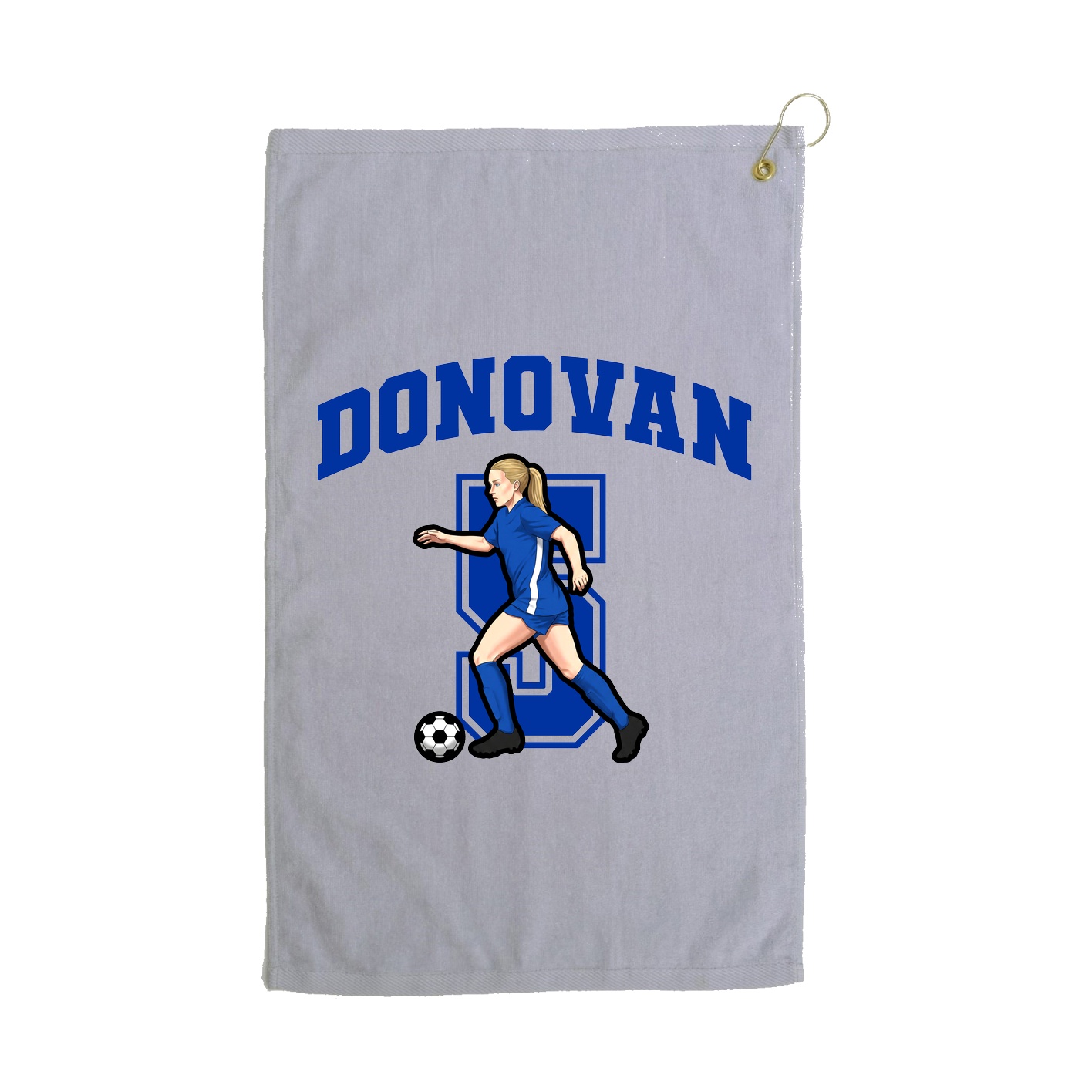 Golf Towel — Number in Grey