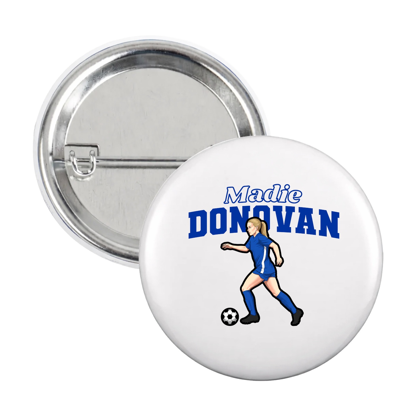 Game Day Button — Name Arch in White