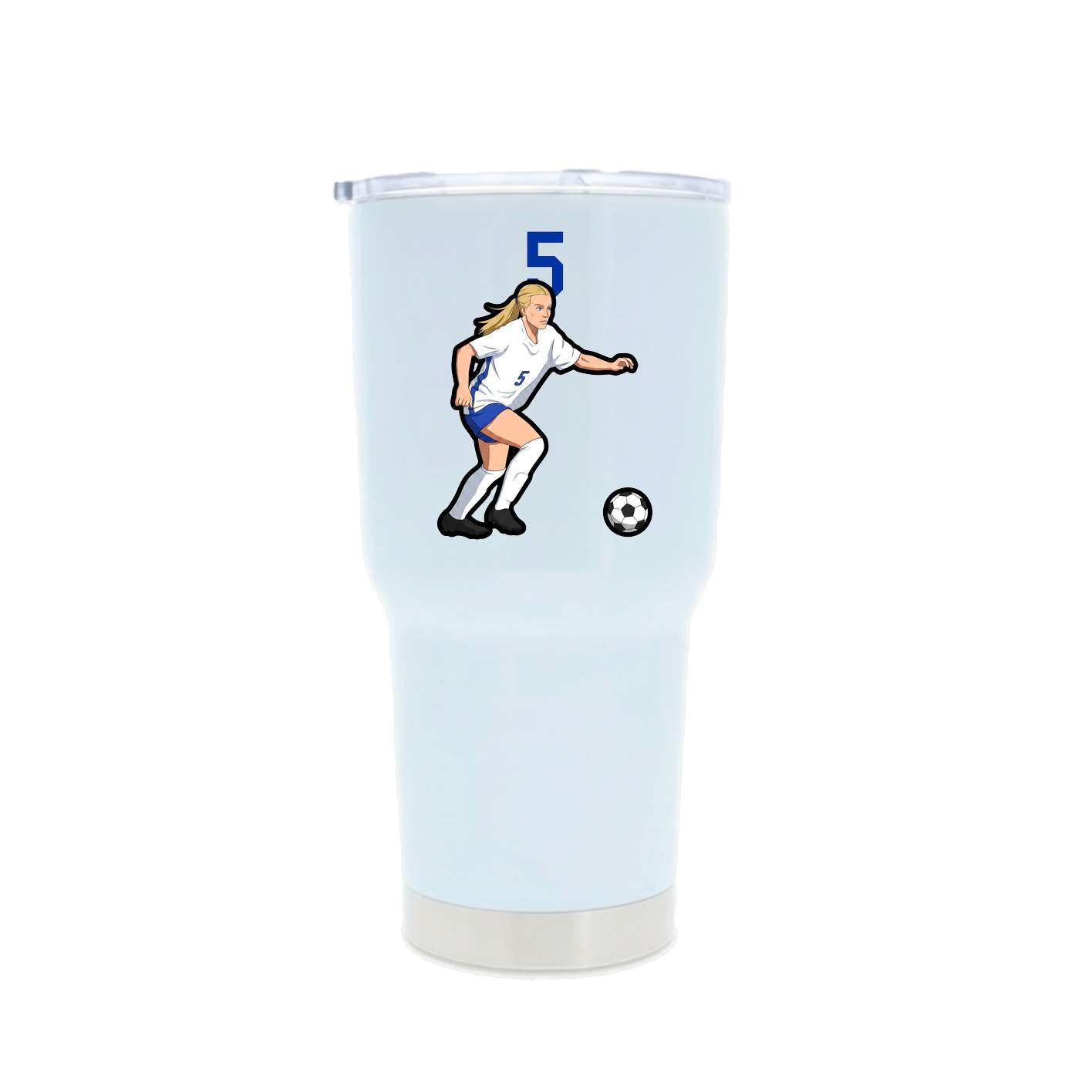 30oz Stainless Steel Tumbler — Number Top in White