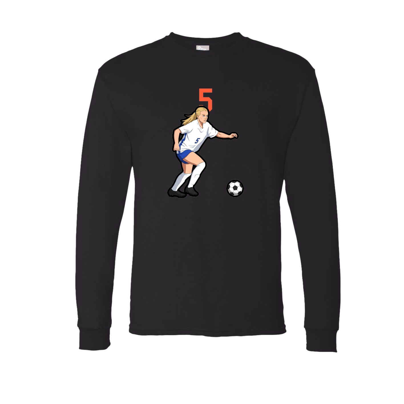 Long Sleeve Tee — Number Top in Black